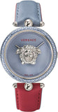 Versace Palazzo Empire Blue Dial Blue & Red Leather Strap Watch for Women - VCO070017 Authentic Buy Shop Now
