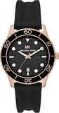 Michael Kors Runway Quartz Black Dial Black Silicone Strap Watch For Women - MK6852 Authentic Buy Shop Now