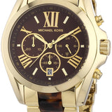 Michael Kors Bradshaw Chronograph Brown Dial Two Tone Steel Strap Watch For Women - MK5696 Authentic Buy Shop Now