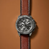 Fossil Bronson Chronograph Grey Dial Brown Leather Strap Watch for Men - FS5855 Authentic Buy Shop Now