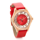 Marc Jacobs Henry Skeleton Red Dial Red Leather Strap Watch for Women - MBM1338 Authentic Buy Shop Now