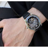Emporio Armani Meccanico Skeleton Black Dial Black Leather Strap Watch For Men - AR60026 Authentic Buy Shop Now