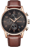 Hugo Boss Navigator Grey Dial Brown Leather Strap Watch for Men - 1513496 Authentic Buy Shop Now