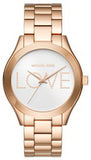 Michael Kors Slim Runway White Dial Rose Gold Steel Strap Watch For Women - MK3804 Authentic Buy Shop Now