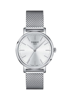 Tissot Everytime Lady Silver Dial Silver Mesh Bracelet Watch for Women - T143.210.11.011.00 Authentic Buy Shop Now