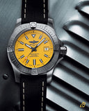 Breitling Avenger Automatic 45mm Seawolf Yellow Dial Black Nylon Strap Watch for Men - A17319101/1X2 Authentic Buy Shop Now