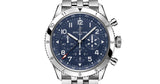 Breitling Super Avi B04 Chronograph GMT 46 Tribute to Vought F4U Corsair Blue Dial Silver Steel Strap Watch for Men - AB04451A1C1A1 Authentic Buy Shop Now