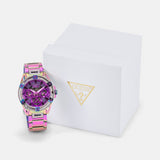 Guess Fusion Chronograph Purple Dial Purple Steel Strap Watch for Women - GW0552L4 Authentic Buy Shop Now