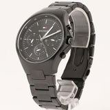 Tommy Hilfiger Justin Chronograph Black Dial Black Steel Strap Watch For Men - 1792055 Authentic Buy Shop Now