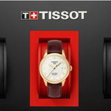 Tissot Le Locle Automatic Gold Dial Brown Leather Strap Watch For Men - T41.5.413.73 Authentic Buy Shop Now