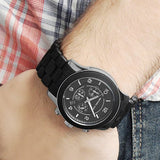 Michael Kors Runway Black Dial Black Rubber Strap Watch for Men - MK8107 Authentic Buy Shop Now