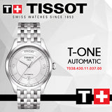 Tissot T Classic T One Automatic Silver Dial Silver Steel Strap Watch For Men - T038.430.11.037.00 Authentic Buy Shop Now