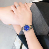 Bulova Crystal Collection Blue Mother of Pearl Dial Silver Steel Strap Watch for Women - 96L238 Authentic Buy Shop Now