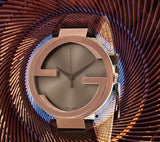 Gucci Interlocking Iconic Brown Dial Brown Leather Strap Watch For Women - YA133207 Authentic Buy Shop Now