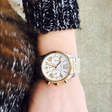Michael Kors Lexington Silver Dial Two Tone Steel Strap Watch for Women - MK5955 Authentic Buy Shop Now