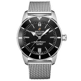 Breitling Superocean Heritage B20 Automatic 42 Black Dial Silver Mesh Bracelet Watch for Men - AB2010121B1A1 Authentic Buy Shop Now