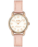Coach Delancey Cream Dial Blush Pink Leather Strap Watch for Women - 14502750 Authentic Buy Shop Now