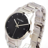 Calvin Klein City Chronograph Black Dial Silver Steel Strap Watch for Men - K2G2G14Y Authentic Buy Shop Now