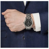 Emporio Armani Valente Black Dial Silver Steel Strap Watch For Men - AR0680 Authentic Buy Shop Now