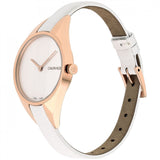 Calvin Klein Rebel White Grey Dial White Leather Strap Watch for Women - K8P236L6 Authentic Buy Shop Now