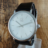 Calvin Klein Surround Silver Dial Black Leather Strap Watch for Men - K3W211C6 Authentic Buy Shop Now