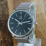 Calvin Klein Surround Black Dial Silver Mesh Bracelet Watch for Men - K3W21121 Authentic Buy Shop Now