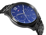 Tommy Hilfiger Damon Quartz Chronograph Blue Dial Black Steel Strap Watch for Men - 1791454 Authentic Buy Shop Now