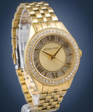Michael Kors Harlowe Three-Hand Quartz Gold Dial Gold Steel Strap Watch For Women - MK4709 Authentic Buy Shop Now
