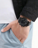 Emporio Armani Luigi Chronograph Black Dial Black Leather Strap Watch For Men - AR11133 Authentic Buy Shop Now