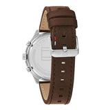 Tommy Hilfiger Asher Chrongraph Blue Dial Brown Leather Strap Watch For Men - 1791855 Authentic Buy Shop Now
