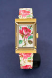 Gucci G-Frame Floral Mother of Pearl Dial White Leather Strap Watch For Women - YA147406 Authentic Buy Shop Now