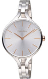 Calvin Klein Graphic Silver Dial Silver Steel Strap Watch for Women - K7E23B46 Authentic Buy Shop Now