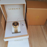 Versace Shadov Quartz Gold Dial Gold Steel Strap Watch for Women - VEBM00618 Authentic Buy Shop Now