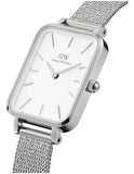 Daniel Wellington Quadro Sterling White Dial Silver Mesh Strap Watch For Women - DW00100438 Authentic Buy Shop Now