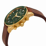 Movado Heritage Chronograph Green Dial Brown Leather Strap Watch For Men - 3650062 Authentic Buy Shop Now