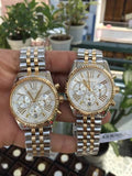 Michael Kors Lexington Silver Dial Two Tone Steel Strap Watch for Women - MK5955 Authentic Buy Shop Now