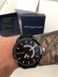 Tommy Hilfiger Denim Quartz Black Dial Black Rubber Strap Watch for Men - 1791483 Authentic Buy Shop Now