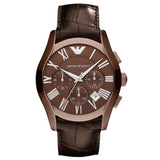 Emporio Armani Valente Classic Brown Dial Brown Leather Strap Watch For Men - AR1609 Authentic Buy Shop Now