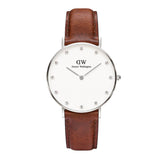 Daniel Wellington Classy St Mawes White Dial Brown Leather Strap Watch For Women - DW00100079 Authentic Buy Shop Now