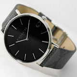 Coach Charles Black Dial Black Leather Strap Watch for Men - 14602157 Authentic Buy Shop Now