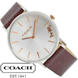 Coach Perry White Dial Brown Leather Strap Watch for Women - 14503154 Authentic Buy Shop Now