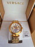 Versace V Racer Chronograph White Dial Gold Steel Strap Watch for Men - VBR060017 Authentic Buy Shop Now