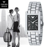Emporio Armani Classic Black Dial Silver Stainless Steel Watch For Women - AR0157 Authentic Buy Shop Now