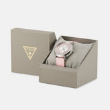 Guess Dahlia Analog Silver Dial Pink Leather Strap Watch for Women - GW0529L1 Authentic Buy Shop Now