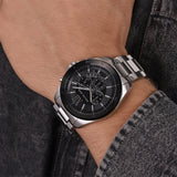 Michael Kors Brecken Chronograph Black Dial Silver Steel Strap Watch For Men - MK8847 Authentic Buy Shop Now