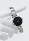 Calvin Klein Wavy Black Dial Silver Steel Strap Watch for Women - K9U23141 Authentic Buy Shop Now