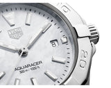 Tag Heuer Aquaracer Quartz Mother of Pearl White Dial Silver Steel Strap Watch for Women - WBD1411.BA0741 Authentic Buy Shop Now