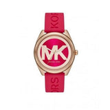 Michael Kors Janelle Three Hand Red Dial Red Rubber Strap Watch For Women - MK7142 Authentic Buy Shop Now