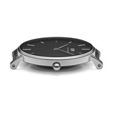Daniel Wellington Petite Sterling Black Dial Silver Mesh Bracelet Watch For Women - DW00100218 Authentic Buy Shop Now