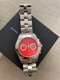 Marc Jacobs Blade Orange Dial Silver Steel Strap Watch for Women - MBM3306 Authentic Buy Shop Now